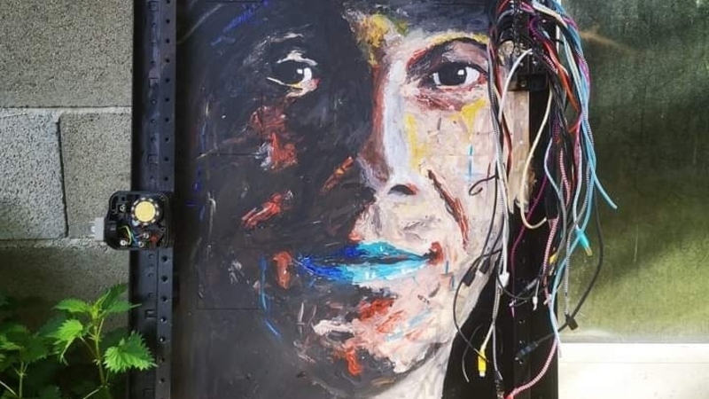 Peinture authentique Art Rock 33 tours