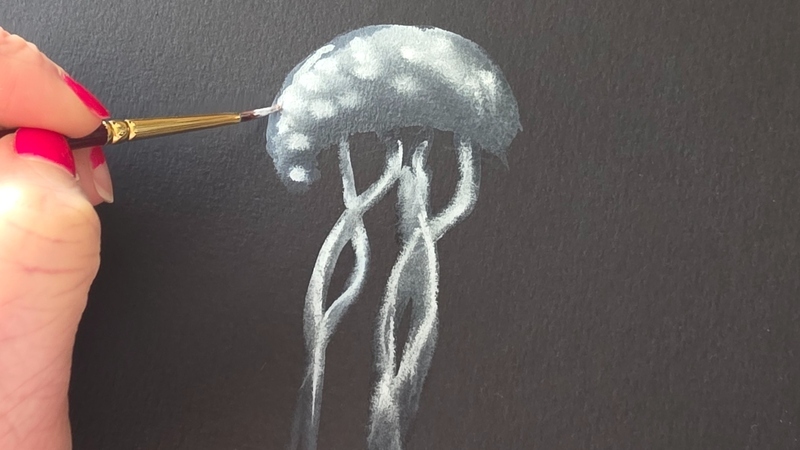 Decouverte de l'aquarelle blanche sur papier noir